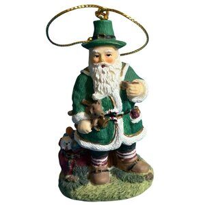 VINTAGE 1995 Intl. Santa Claus Irish Father Christmas Ornament #SC16 3" Height